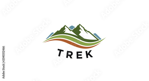 Schilderij op canvas Trek logo with mountain graphic design.