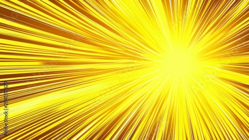 Vibrant yellow abstract comic speed lines burst background effect for dynamic manga graphics and high energy action scenes illustration.