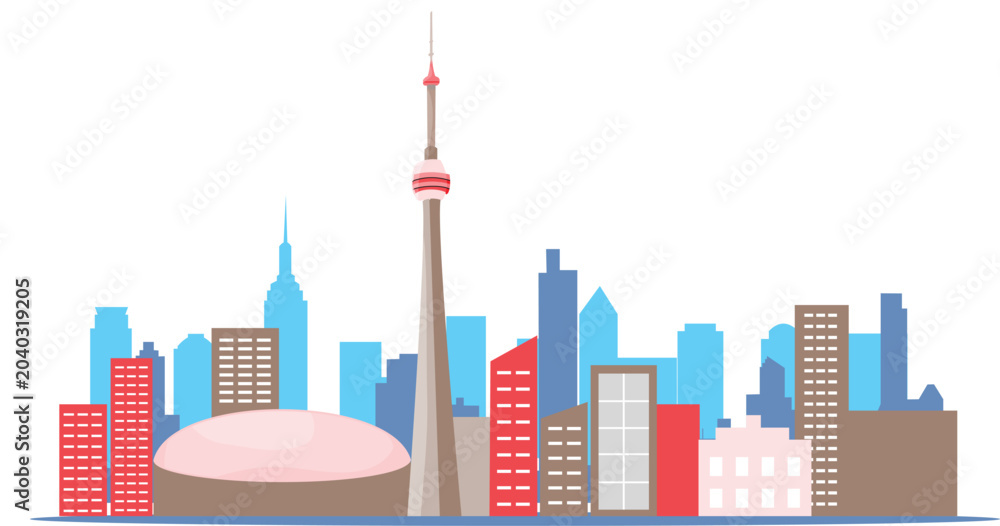 Naklejka premium Toronto City Skyline Vector Illustration