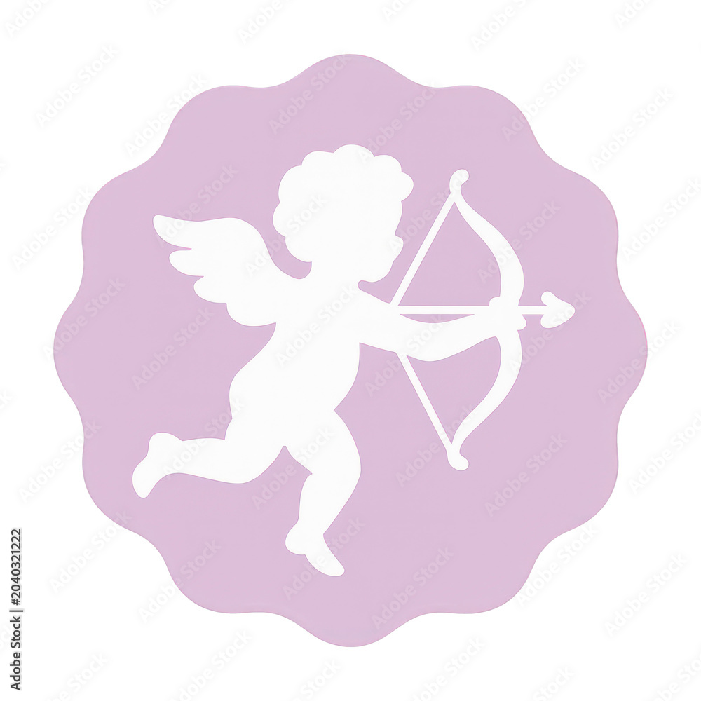 Obraz premium PNG Cupid silhouette with bow