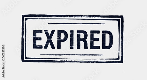 Expired grunge rubber stamp effect on light background, concept of deadline and invalidity