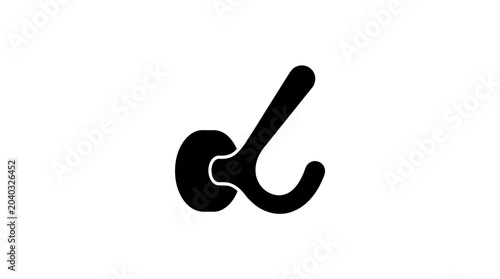 Bild auf Leinwand Coat hook features a curved design suitable for hanging garments in an entryway or hallway setting