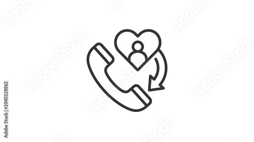 Mental health support hotline and teletherapy icon