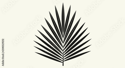 Bild auf Leinwand Minimalist black palm frond graphic on a cream background