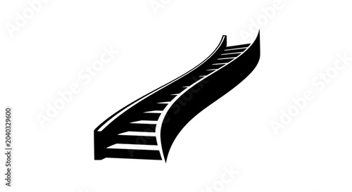 Canvas-taulu Curved Staircase Vector Illustration