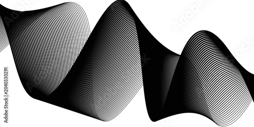 Photos Black on white abstract perspective line stripes with 3d dimensional effect isolated on white