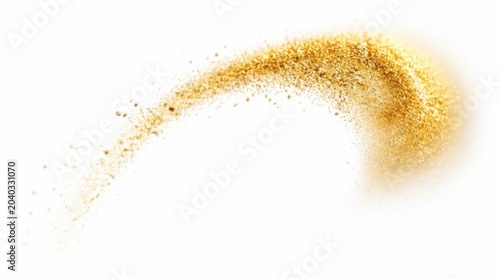 Yellow turmeric powder splash isolated on white background.