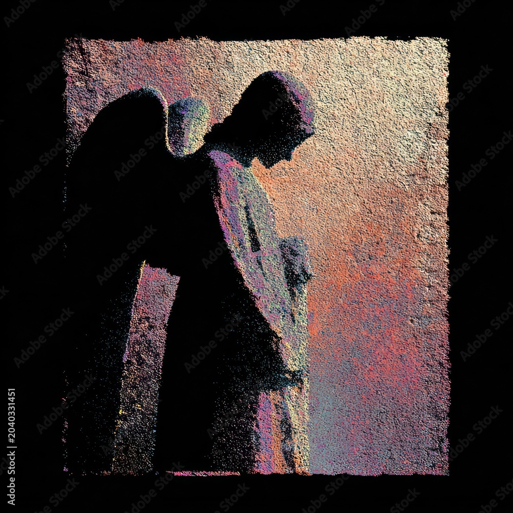 Obraz premium Textured angel silhouette art