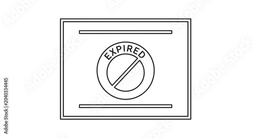 Expired Stamp Icon Vector Illustration: Invalid Date or Time Limit Symbol