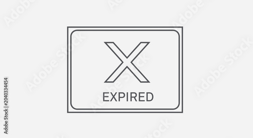 Expired Stamp Icon with Cross Mark, Deadline Concept