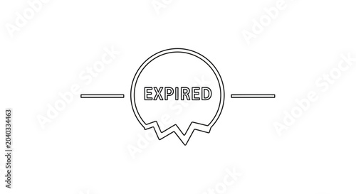 Expired stamp icon, label vector