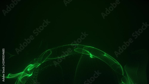 Green particle landscape, innovation and science background in 4k