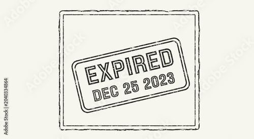 Expired Date Grunge Rubber Stamp Mark on Textured Background