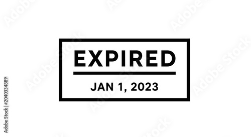 Expired Date Stamp Graphic Icon for Deadline and Validation