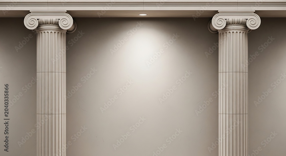 Naklejka premium Simple classical architecture with two elegant pillars
