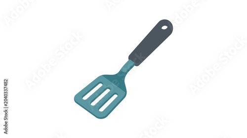 Billede på lærred Teal colored spatula with handle.