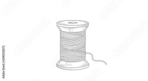 Hand Drawn Spool of Thread Vector Illustration
