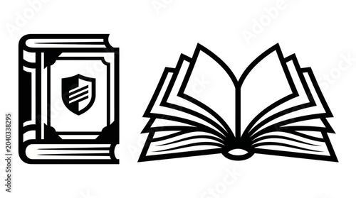 Photos Book and Open Book Icon Set
