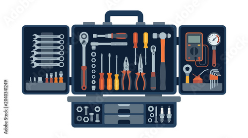 Tool Kit with Various Hand Tools.