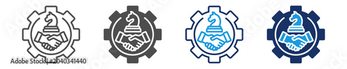 Konstfotografi strategic alliance  icon set with multiple concept