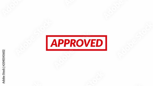 Approved stamp design animation on transparent background, Rubber, seal, red, vintage effect, textured, motion graphics for video content and web. 
