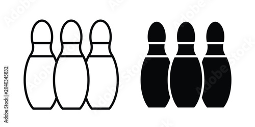 Canvastavla Bowling pins icon vector