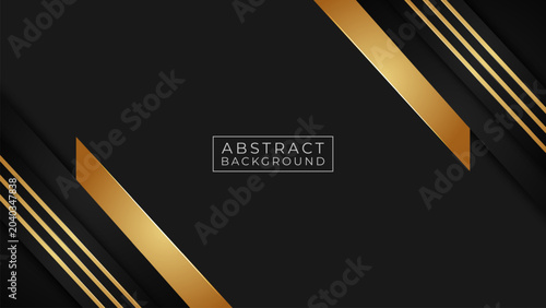 Elegant Black and Gold Abstract Background with Geometric Shapes