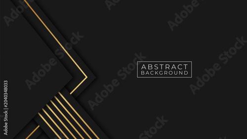 Abstract Black and Gold Geometric Luxury Background