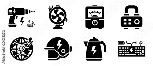Fotografie Energy and Technology Icon Set