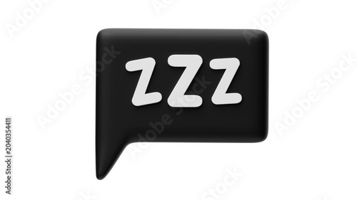 Sleep Zzz Square Bubble - Black