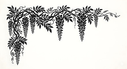 Latest Silhouette Corner Floral Design | Elegant Decorative Floral Border.