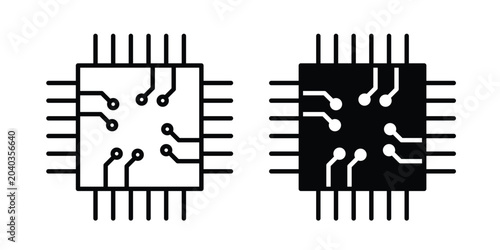 Tableau sur toile Microchip icon vector