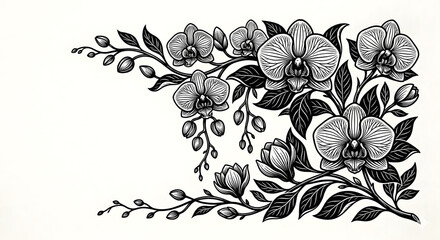 Latest Silhouette Corner Floral Design | Elegant Decorative Floral Border.