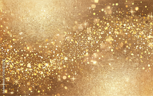 Luxury Gold Glitter Texture Background with Sparkling Stars