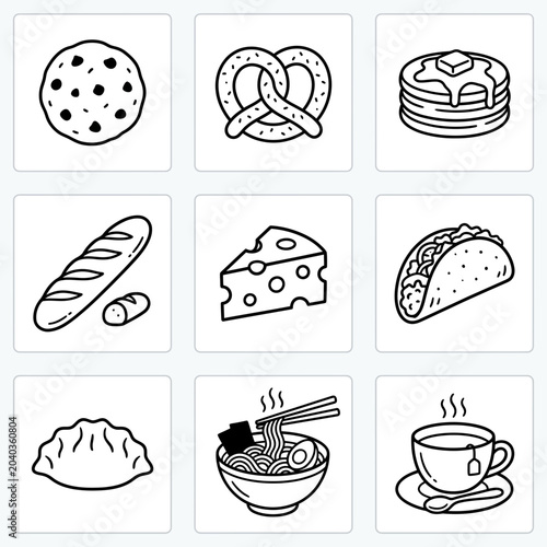 Fotografie Variety of Food Items on Plates.