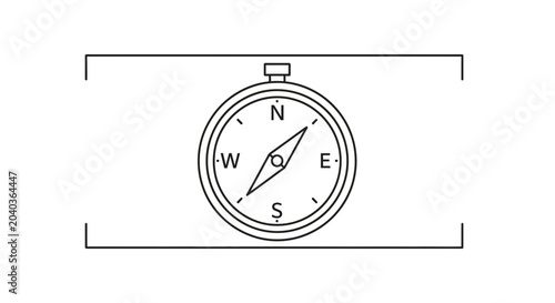Vintage Compass Icon, Navigation Tool, Direction Finder, Travel Adventure Symbol