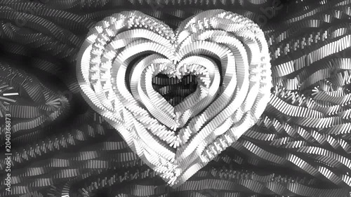 Heart Silver Metallic Background video Gold chrome Glitter shiny