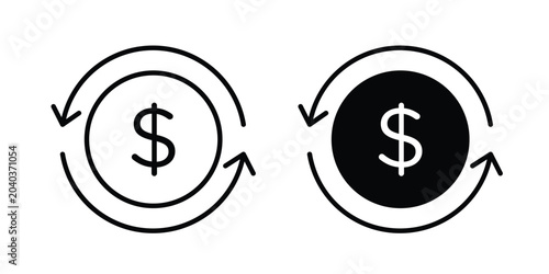Tableau sur toile Cashback icon graphic element set in black linear and clipatrt.