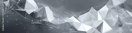 Abstract geometric polygonal network with connecting lines.
