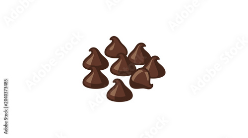 Fényképezés Chocolate Kiss Candies in Brown Color.
