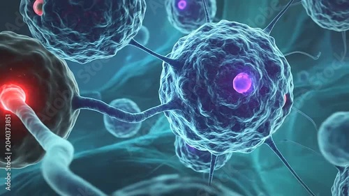 Microscopic view of active biological cells in a fluid environment