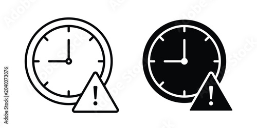 Photos Expiry icon graphic element set in black linear and clipatrt.