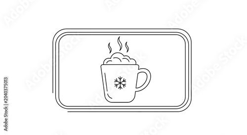 hot chocolate mug with snowflake design