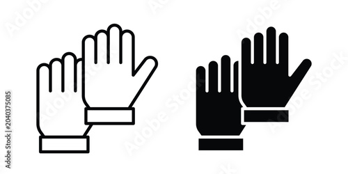 Φωτογραφία Gloves icon graphic element set in black linear and clipatrt.