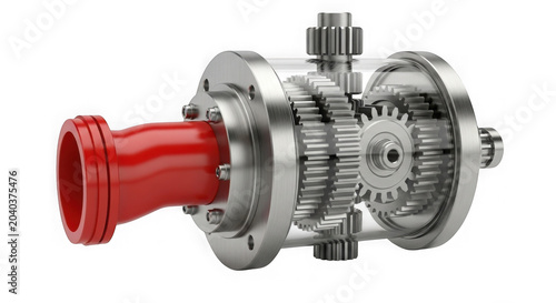 Tapety artystyczne Red mechanical gear power transmission unit