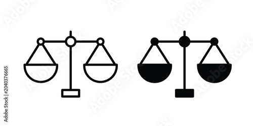 Quadro su tela justice balance scale icon graphic element set in black linear and clipatrt