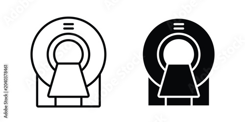 Fotografie MRI scanner icon graphic element set in black linear and clipatrt