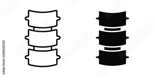 Tableau sur toile Spinal column icon graphic element set in black linear and clipatrt