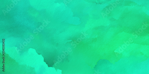 Fotografia Vibrant green watercolor background with soft blended colors and abstract shapes