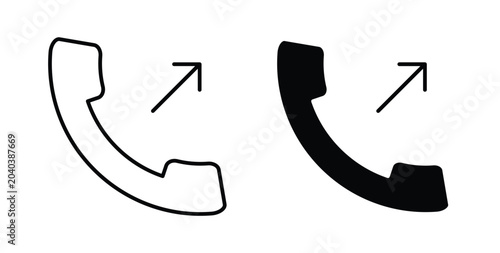 Schilderij op canvas Call outgoing icon, outline style icon for web. vector graphics